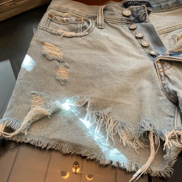 Aéropostale Distressed Shorts Button Fly 0 - Picture 4 of 8